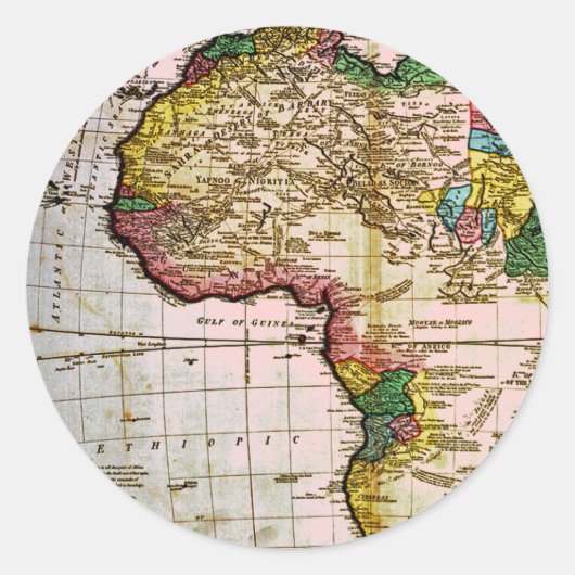 アフリカの地図 ラウンドシール (正面)
