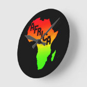 アフリカの地図       ラウンド壁時計 (傾斜)