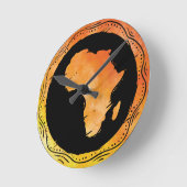 アフリカの地図 ラウンド壁時計 (傾斜)