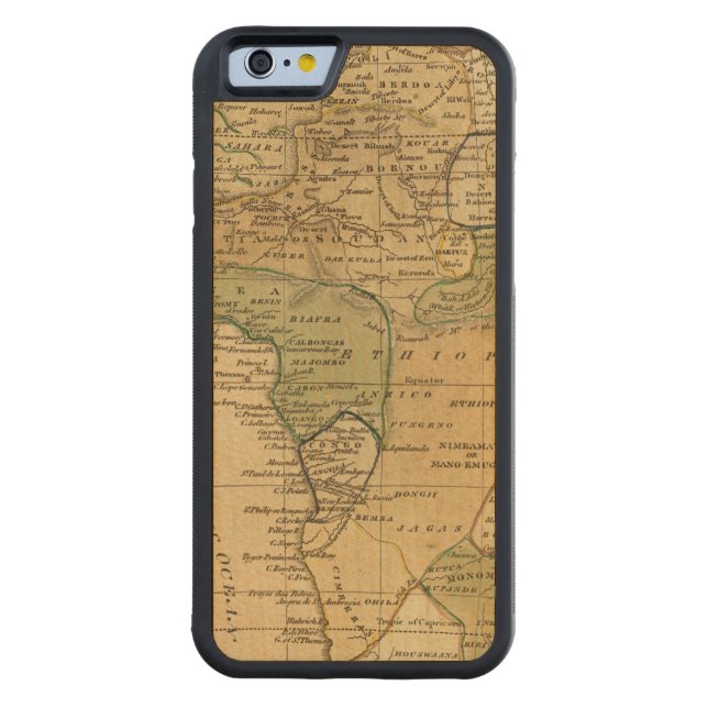 アフリカの地図：ワーチェスター CarvedウッドiPhoneケース (裏面)