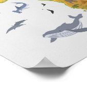 アフリカの地図 |動植物 ポスター (角)