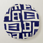 アフリカの地図 – 海軍アイボリー ラウンドクッション (正面)