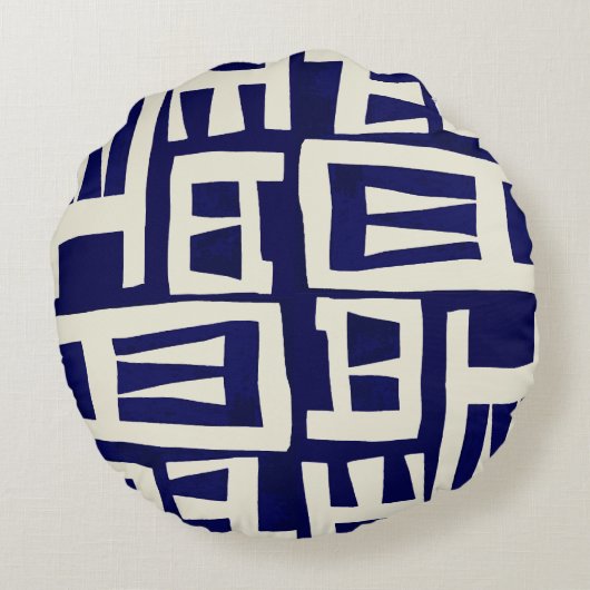 アフリカの地図 – 海軍アイボリー ラウンドクッション (裏面)