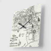 アフリカの地図 | 1500 スクエア壁時計 (傾斜)