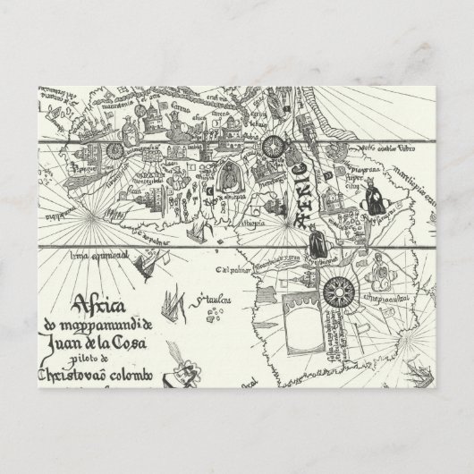 アフリカの地図 | 1500 ポストカード (正面)