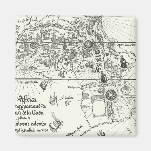 アフリカの地図 | 1500 マグネット (正面)