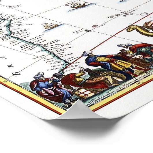 アフリカの地図 | 1696 ポスター (角)