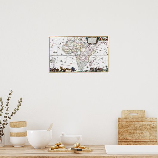 アフリカの地図 | 1696 ポスター (キッチン)