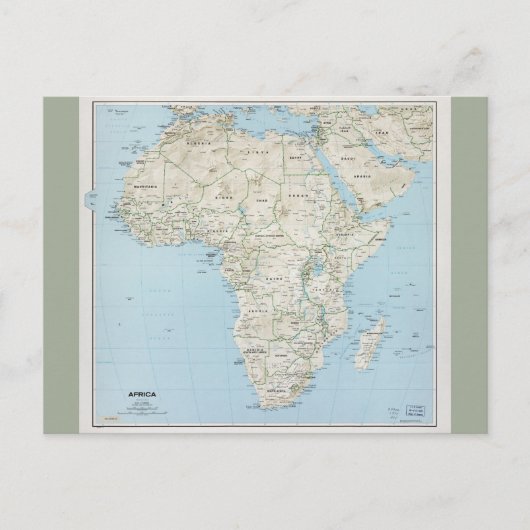 アフリカの地図（1977年） ポストカード (正面)