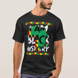 アフリカの地図I Am Black History Tシャツ