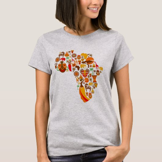 アフリカの地図Tシャツ Tシャツ (正面)