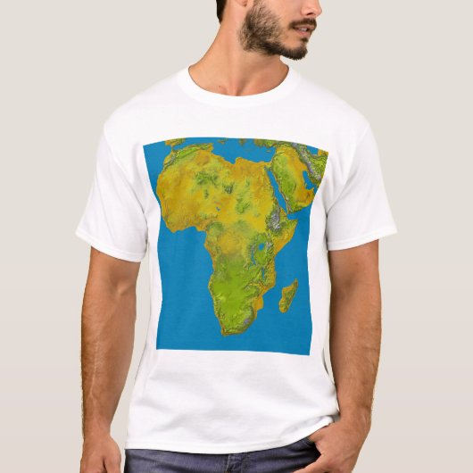 アフリカの地形図 Tシャツ (正面)