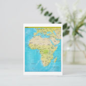 アフリカの地政学的な地域地図 ポストカード (スタンド正面)