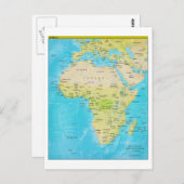 アフリカの地政学的な地域地図 ポストカード (正面/裏面)