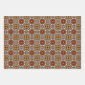 アフリカの地球のシームレスな民族パターンセット3 ラッピングペーパーシート (正面3)