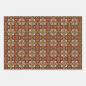 アフリカの地球のシームレスな民族パターンセット7 ラッピングペーパーシート (正面3)