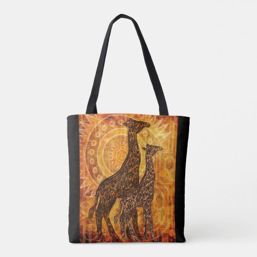 アフリカの夏のキリン + あなたのアイディア トートバッグ (裏面)