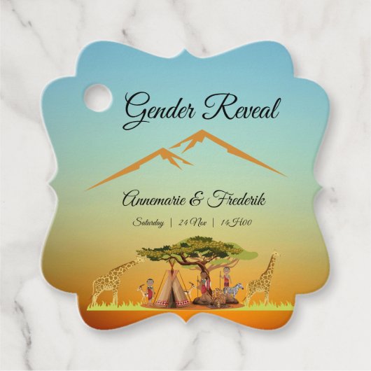 アフリカの夕日を男女で明らかにする フェイバータグ (正面)