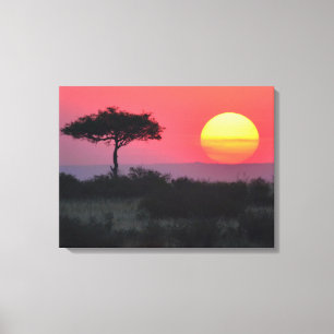 アフリカの夕日 キャンバスプリント