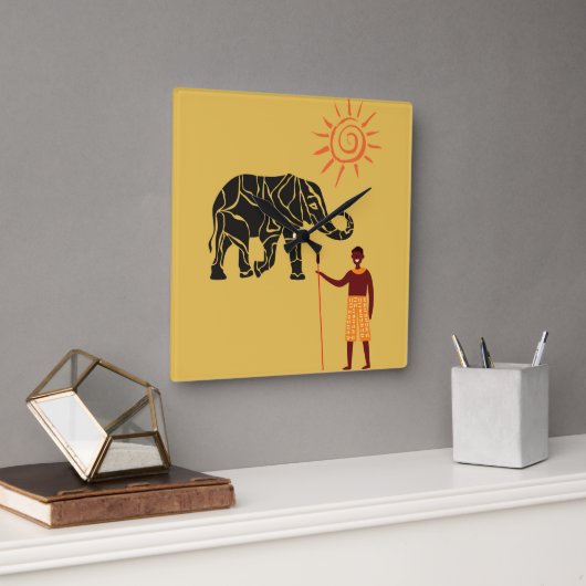 アフリカの夕日。 スクエア壁時計 (オフィス)