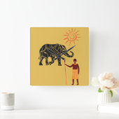 アフリカの夕日。 スクエア壁時計 (ホーム)