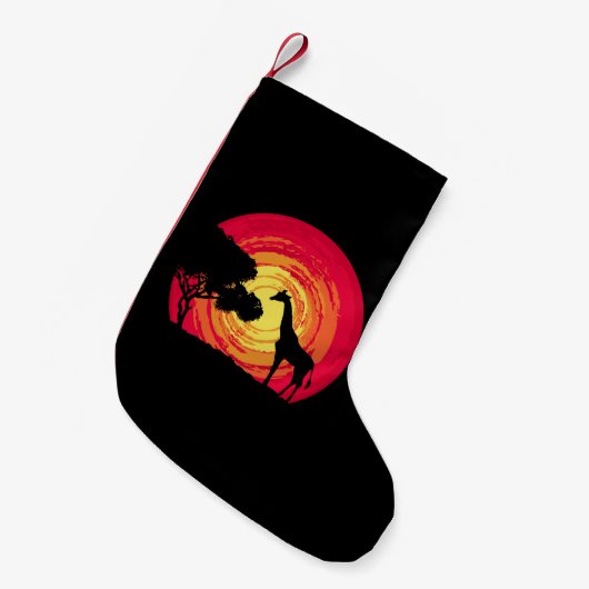 アフリカの夕日 スモールクリスマスストッキング (正面 (吊り時))