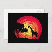 アフリカの夕日 ポストカード (正面/裏面)