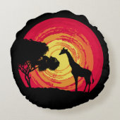アフリカの夕日 ラウンドクッション (裏面)