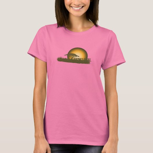 アフリカの夕日 – 暗 Tシャツ (正面)
