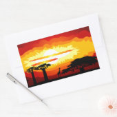 アフリカの夕日 長方形シール (封筒)