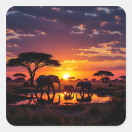 アフリカの夕焼けの壮麗さ レギングス タイツ スクエアシール