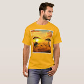 アフリカの夕焼けサファリの壮大なデザイン Tシャツ (正面フル)