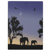 アフリカの夜明け-象 クリップボード (裏面)