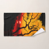 アフリカの夜空の夕日 バスタオルセット (ハンドタオル)