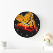 アフリカの夜空の夕日 ラージ壁時計 (ホーム)