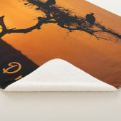 アフリカの夢の夕日のロマンチックな写真と文字 シェルパブランケット (3/4)