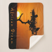 アフリカの夢の夕日のロマンチックな写真と文字 シェルパブランケット (正面)