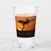 アフリカの夢の夕日のロマンチックな写真と文字 タンブラーグラス (裏面)