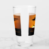 アフリカの夢の夕日のロマンチックな写真と文字 タンブラーグラス (左)