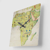 アフリカの大陸 スクエア壁時計 (傾斜)