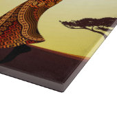 アフリカの太陽に輝くアフリカの美しい女性のシルエット カッティングボード (角)