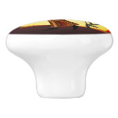 アフリカの太陽に輝くアフリカの美しい女性のシルエット セラミックノブ (側面)