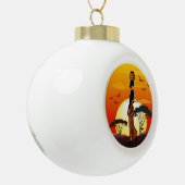 アフリカの太陽に輝くアフリカの美しい女性のシルエット セラミックボールオーナメント (左)