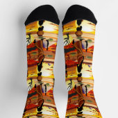 アフリカの太陽に輝くアフリカの美しい女性のシルエット ソックス (上部)