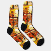 アフリカの太陽に輝くアフリカの美しい女性のシルエット ソックス (右)