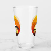 アフリカの太陽に輝くアフリカの美しい女性のシルエット タンブラーグラス (左)