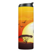 アフリカの太陽に輝くアフリカの美しい女性のシルエット タンブラー (回転左)