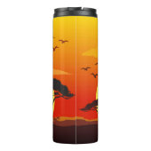 アフリカの太陽に輝くアフリカの美しい女性のシルエット タンブラー (裏面)