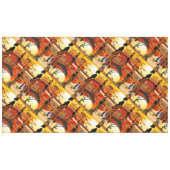 アフリカの太陽に輝くアフリカの美しい女性のシルエット テーブルクロス (正面(横))