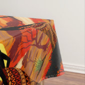 アフリカの太陽に輝くアフリカの美しい女性のシルエット テーブルクロス (インサイチュ)